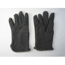 Gants de travail d&#39;hiver en coton doublé noir Fleece Jersey-2107